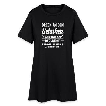 Je l’aime Cheval Fille Équitation Poney Fans Cavalier - Robe T-shirt Femme - noir - Devant