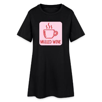 TASSE À VIN CHAUD NOËL - Robe T-shirt Femme - noir - Devant