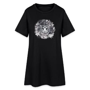 Majestueux tigre blanc – Jungle mystique - Robe T-shirt Femme - noir - Devant