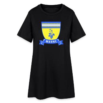 Coat of arms Marne 51 with a bunch of grapes - Women’s T-Shirt Dress - black - Front