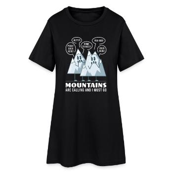 L’appel de la montagne à l’aventure - Robe T-shirt Femme - noir - Devant