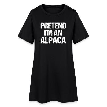 Faire semblant d’être un alpaga Costume Drôle Paresseux Halloween - Robe T-shirt Femme - noir - Devant