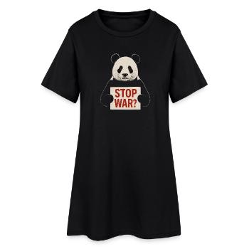 Le panda appelle à la paix - Robe T-shirt Femme - noir - Devant