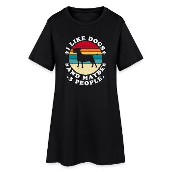 Chiens Chien Amoureux Chien Propriétaire Cadeau - Robe T-shirt Femme - noir - Devant
