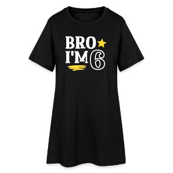 Frère j’ai 6 ans Drôle Cool Anniversaire - Robe T-shirt Femme - noir - Devant