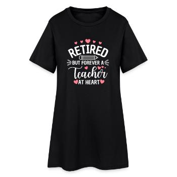 Enseignant retraité dans l’âme Retraité - Robe T-shirt Femme - noir - Devant