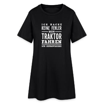 Cadeau drôle de conducteur de tracteur - Robe T-shirt Femme - noir - Devant