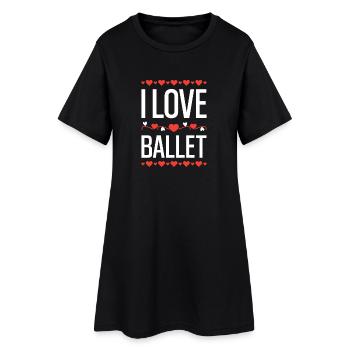 I Love Ballet - Frauen T-Shirt-Kleid - Schwarz - Vorne