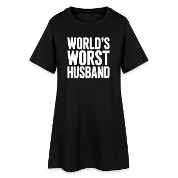 Der schlimmste Ehemann der Welt - Frauen T-Shirt-Kleid - Schwarz - Vorne