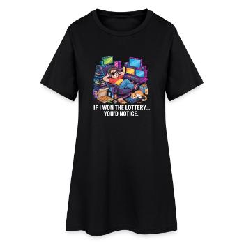 C’est drôle si je gagnais à la loterie, vous remarqueriez un yacht - Robe T-shirt Femme - noir - Devant