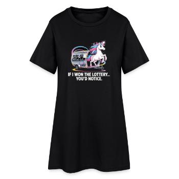 C’est drôle si je gagnais à la loterie, vous remarqueriez un yacht - Robe T-shirt Femme - noir - Devant