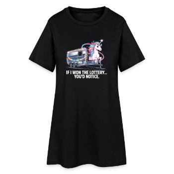 Funny If I Won The Lottery You'd Notice Yacht boat - Women’s T-Shirt Dress - black - Front