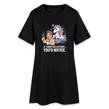 C’est drôle si je gagnais à la loterie, vous remarqueriez un yacht - Robe T-shirt Femme - noir - Devant