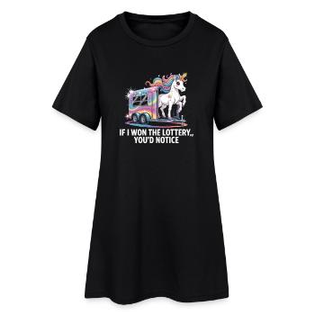 C’est drôle si je gagnais à la loterie, vous remarqueriez un yacht - Robe T-shirt Femme - noir - Devant
