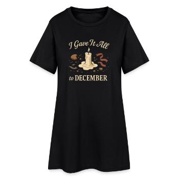 Feiertagskater-post-weihnachtsstimmungs-neujahr - Frauen T-Shirt-Kleid - Schwarz - Vorne