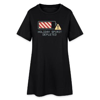 Feiertagskater-post-weihnachtsstimmungs-neujahr - Frauen T-Shirt-Kleid - Schwarz - Vorne