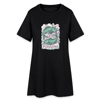Signe astrologique du Poissons - Astrologie - Robe T-shirt Femme - noir - Devant