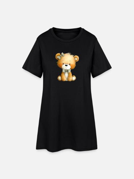 Ours en peluche assis - Robe T-shirt Femme - noir