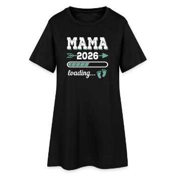 Mama 2026 Loading Werdender Mutter Geschenkidee - Frauen T-Shirt-Kleid - Schwarz - Vorne