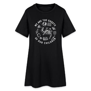 À travers les galaxies et le temps - Robe T-shirt Femme - noir - Devant