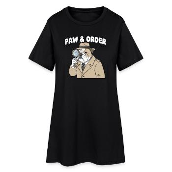 Détective Paw & Order Bulldog - Robe T-shirt Femme - noir - Devant