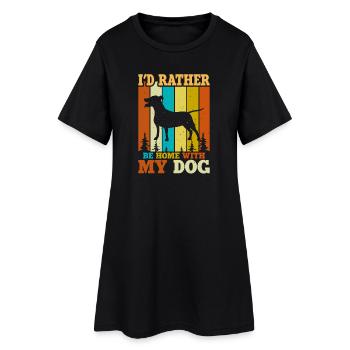 Chiens Chien Amoureux Chien Propriétaire Cadeau - Robe T-shirt Femme - noir - Devant