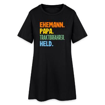 Mari Papa Conducteur de tracteur Héros - Robe T-shirt Femme - noir - Devant