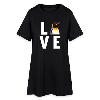 Pinguine Pinguin - Frauen T-Shirt-Kleid - Schwarz - Vorne
