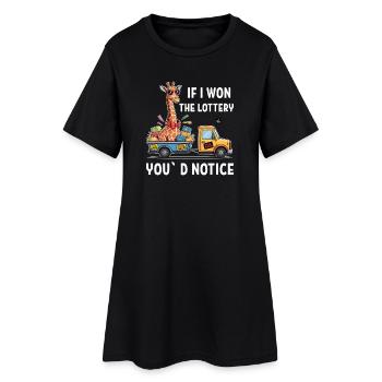C’est drôle si je gagnais à la loterie, vous remarqueriez un yacht - Robe T-shirt Femme - noir - Devant