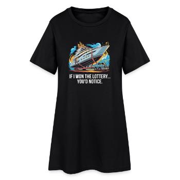 C’est drôle si je gagnais à la loterie, vous remarqueriez un yacht - Robe T-shirt Femme - noir - Devant