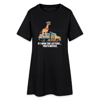 C’est drôle si je gagnais à la loterie, vous remarqueriez un yacht - Robe T-shirt Femme - noir - Devant