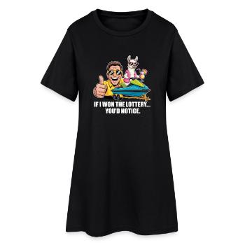 C’est drôle si je gagnais à la loterie, vous remarqueriez un yacht - Robe T-shirt Femme - noir - Devant