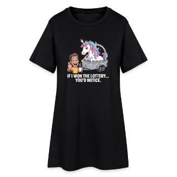 Funny If I Won The Lottery You'd Notice Yacht boat - Women’s T-Shirt Dress - black - Front