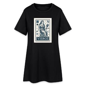 Signe astrologique de la Vierge - Astrologie - Robe T-shirt Femme - noir - Devant