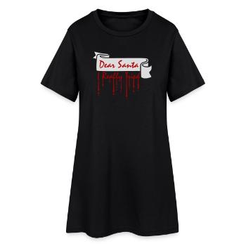 Dear Santa I Really Tried Weihnachten Humor Lustig - Frauen T-Shirt-Kleid - Schwarz - Vorne