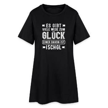 Ischgl Weg Glück Lustiges Après Ski Alpen Party - Frauen T-Shirt-Kleid - Schwarz - Vorne