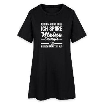 Lazy Energy Saving for Crossword Puzzle Humor - Women’s T-Shirt Dress - black - Front