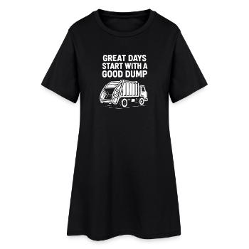 Tolle Tage beginnen mit einem guten Müllwagen - Frauen T-Shirt-Kleid - Schwarz - Vorne