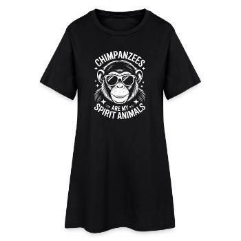 Chimpanzé disant singe drôle chimpanzé cadeau - Robe T-shirt Femme - noir - Devant
