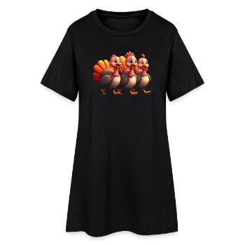 Bébé dinde de Thanksgiving - Robe T-shirt Femme - noir - Devant