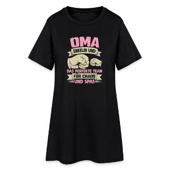 Grandma granddaughter and perfect team for chaos - Women’s T-Shirt Dress - black - Front