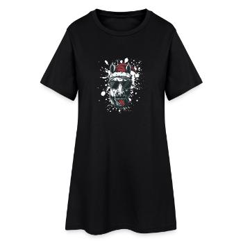 Cheval Noël Drôle - Robe T-shirt Femme - noir - Devant