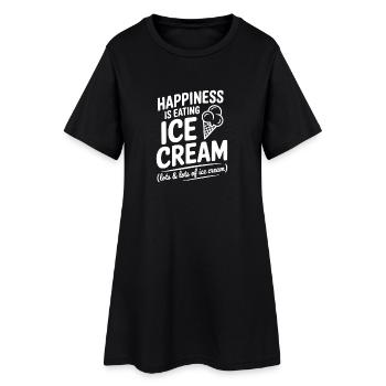 Le bonheur, c'est de manger de la crème - Robe T-shirt Femme - noir - Devant