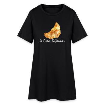 Croissant Petit-déjeuner Français Design - Robe T-shirt Femme - noir - Devant