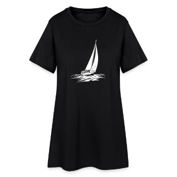 Conception de voilier Sailor Love Sailing - Robe T-shirt Femme - noir - Devant