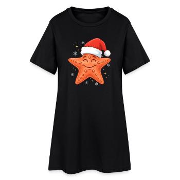 Noël des étoiles de mer - Robe T-shirt Femme - noir - Devant