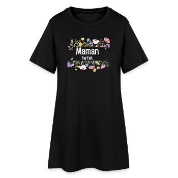 Perfekte Blumenmutter - Frauen T-Shirt-Kleid - Schwarz - Vorne