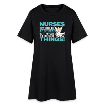Krankenschwester - Frauen T-Shirt-Kleid - Schwarz - Vorne