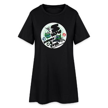 Nr. 1423-snow_buddies_groen - Frauen T-Shirt-Kleid - Schwarz - Vorne