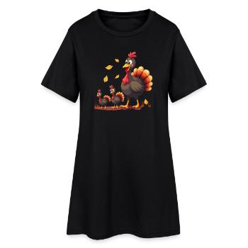 Bébé dinde de Thanksgiving - Robe T-shirt Femme - noir - Devant